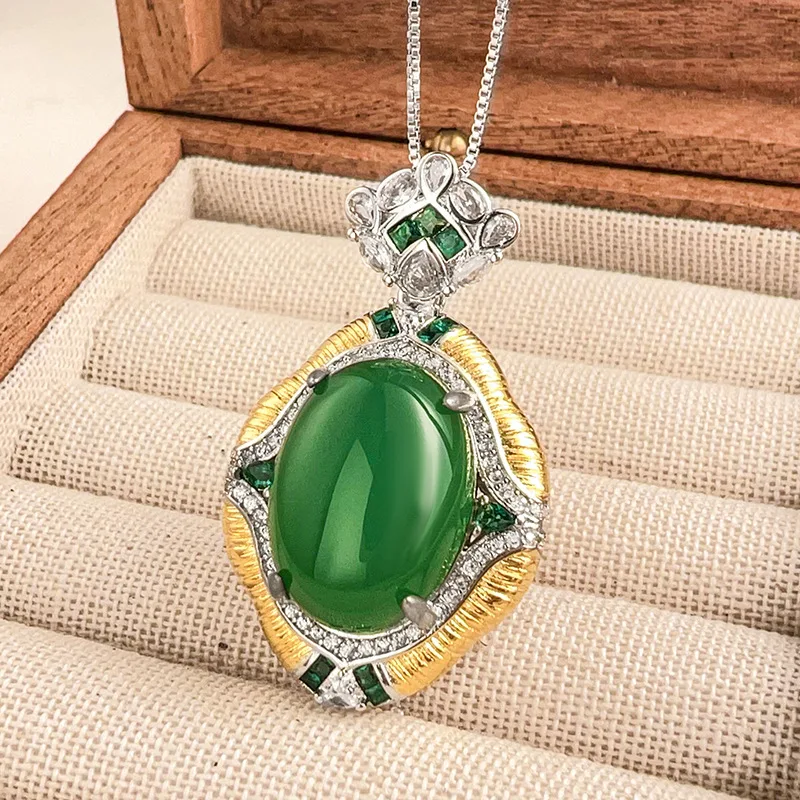 Jewelry Gold Plated Ice-like Fluorescent Denier Plain Dignified Pendant Stone 15*20