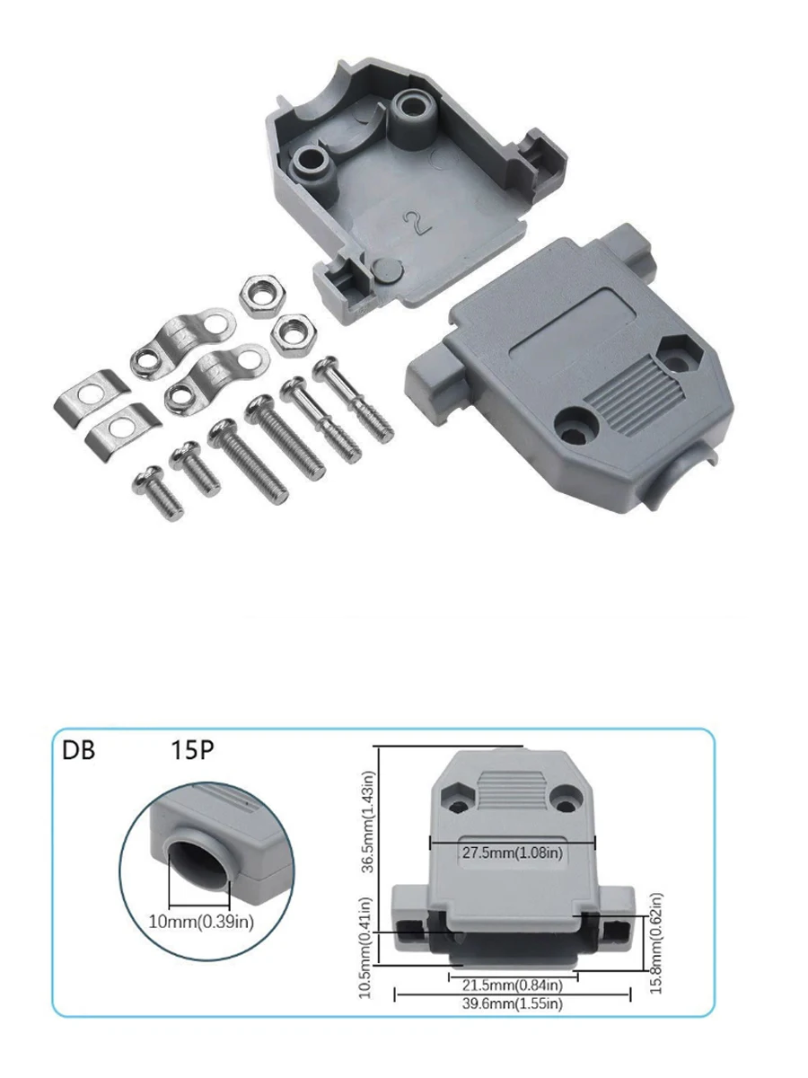 100pcs Plastic Backshell Cover Hood D-SUB for  HDB VGA DB15 15pin connector