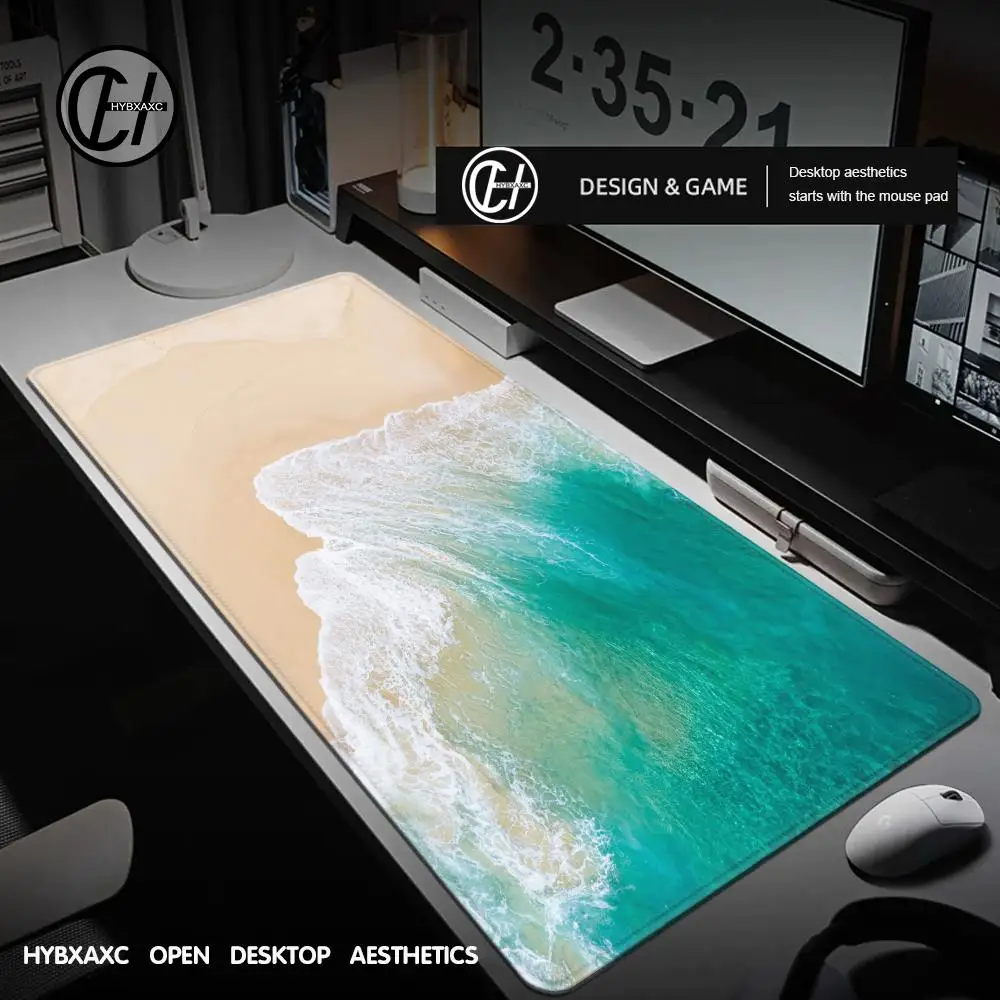 

Hot Selling Sea Waves XXL Non-slip Mouse Pad Landscapes Minimalist Large Desk Mat Gamer Keyboard Palymats Gaming Accessories