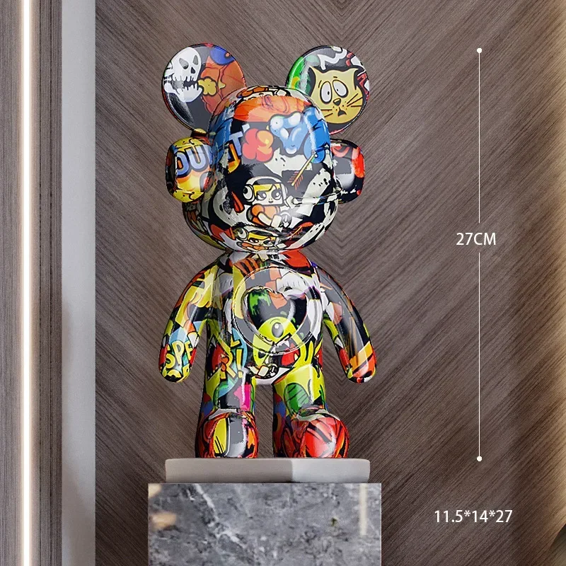 

Creative Venice Color Bear Brick 27cm/35cm Luxury Resin DJ Bear Decoration Office Table Wine Cabinet Decoration