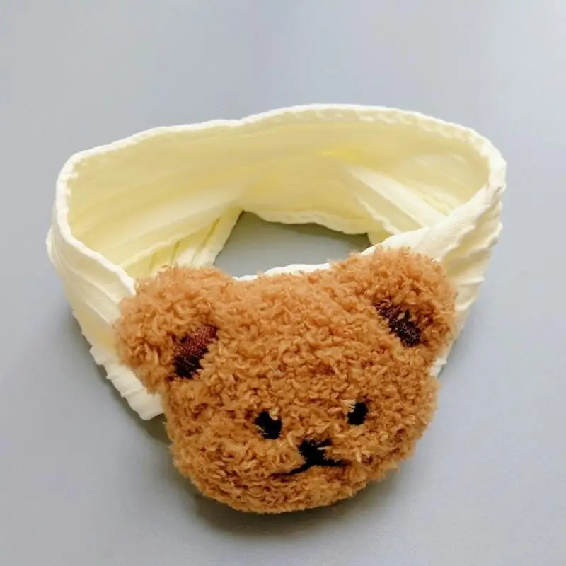 R66D الأطفال عمامة عقال الكرتون الدب الملتوية هيرباند بلون أغطية الرأس لينة وبسط الفتيات إكسسوارات الشعر #3