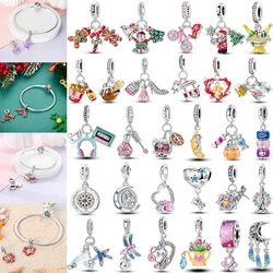 HOT 925 Sterling Silver Sunflower Turtle Perfume Pumpkin Coffee Dreamcatcher Feather Pendant Charm fit Original Bracelet Jewelry
