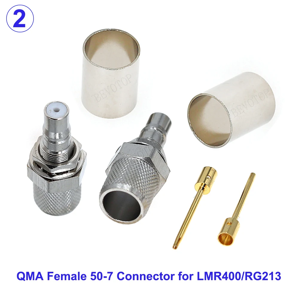 10PCS/Lot LMR-400/RG-213 QMA Female Bulkhead RF Coaxial Connector 50 Ohm 50-7 QMA Connector for LMR400/RG213 Cable Wholesales