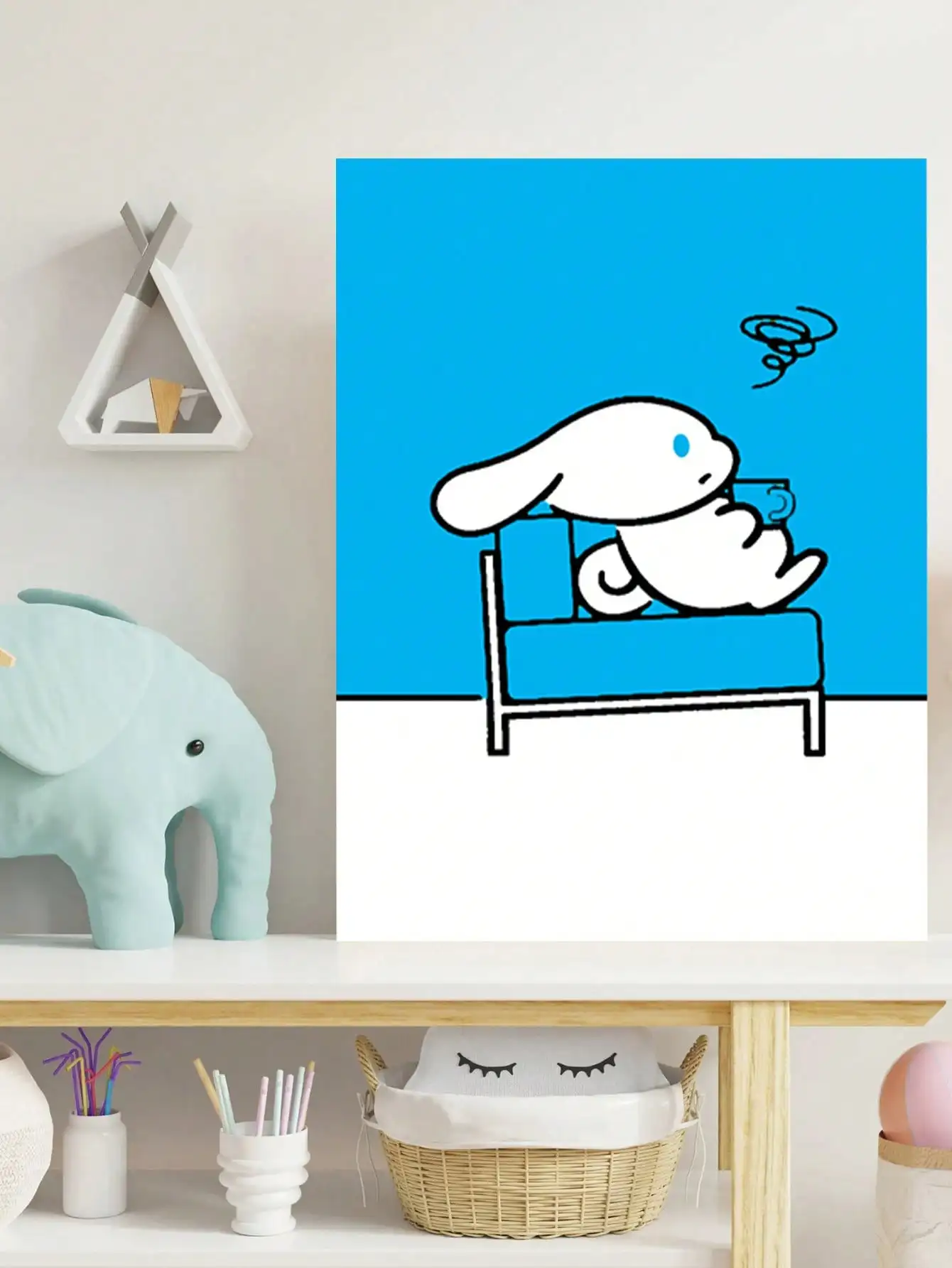 Современный Sanrio Cinnamoroll аниме милый мультяшный постер холст живопись художественная бумага кофейня бар комната Настенный декор девушки безрамный