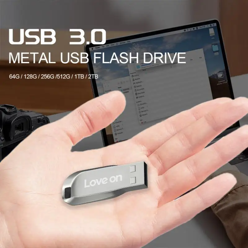 Upgraded 2TB Pen Drive Metal USB 3.0 High Speed External Memory USB Mini Flash Drives 1TB 256GB USB Flash Disk Adapter