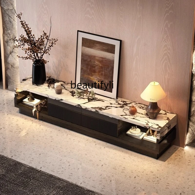 

Italian light luxury TV cabinet Modern simple villa living room designer, marble TV cabinet