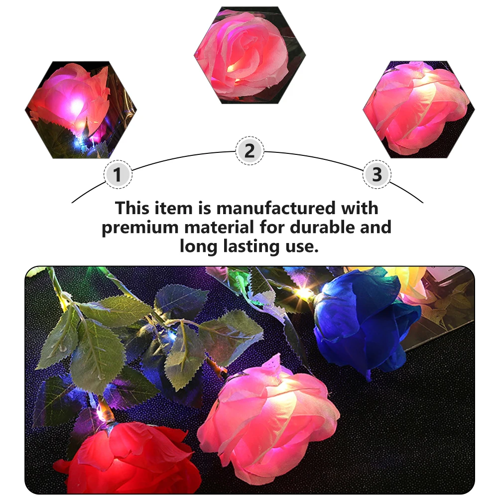 

5 Pcs Glowing Rose Faux LED Artificial Flowers for Valentine Day Outdoors Simulated Hydrangea
