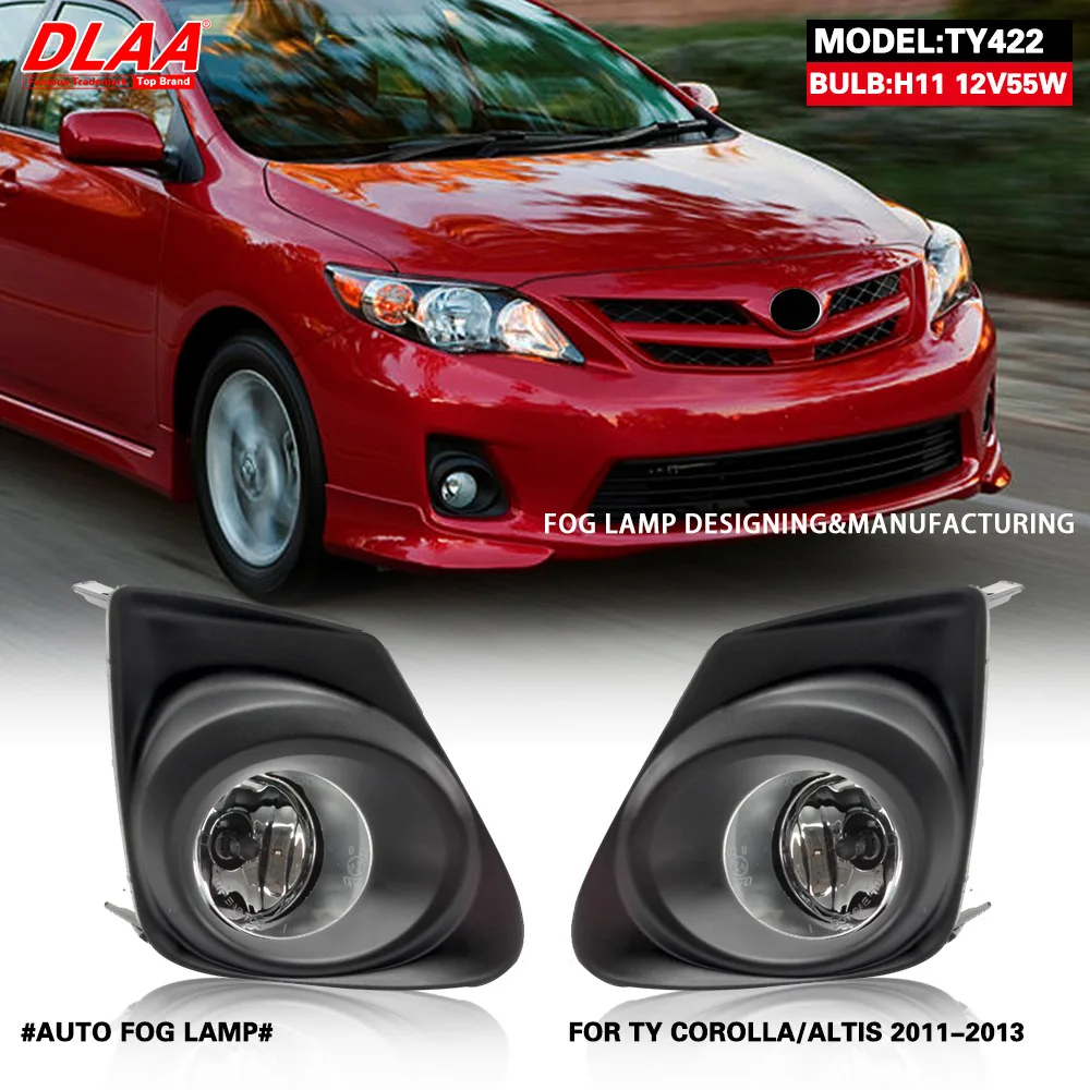 

Для Toyota Corolla Altis 2011 2012 2013, противотуманные фары, дневные ходовые хромированные провода, реле переключателя