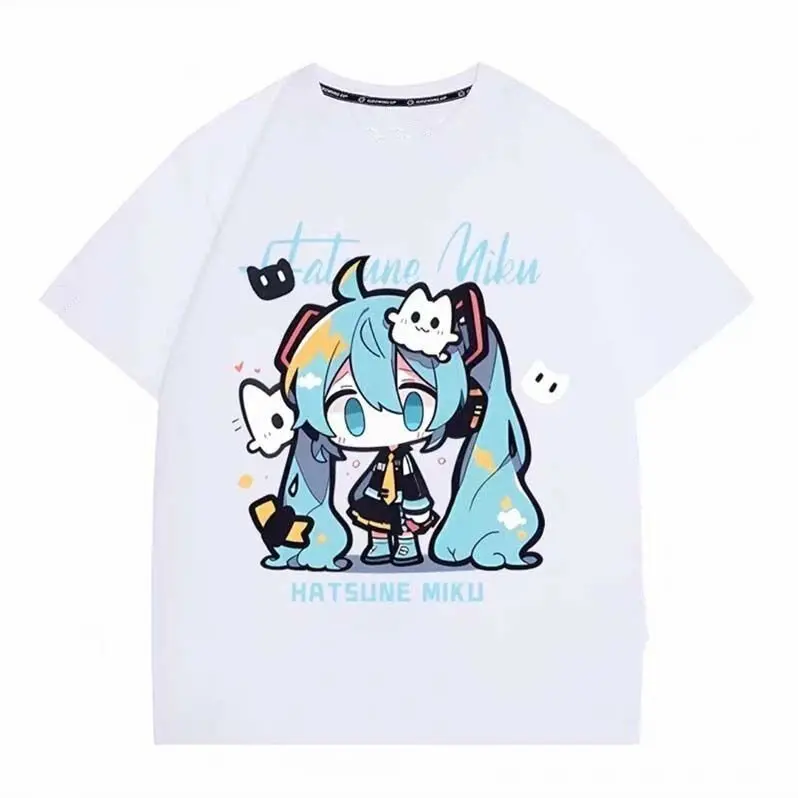 Anime Short Sleeved T-shirt First Tone Co Naming Surrounding Future MIKU Boys and Girls Loose Students in Summer