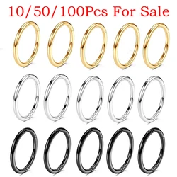 10/50/100Pcs Stainless Steel Septum Piercing Clicker Nose Hoop Hinged Segment Ring Helix Earring Nostril Piercing Body Jewelry