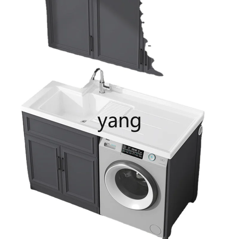 

Yhl Cabinet Ceramic Whole Washbin Laundry Pool Partner Combination Alumimum Laundry Tub with Washboard Customization