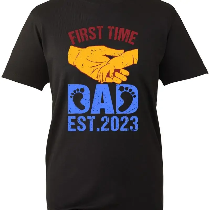 First Time Dad Est 2023 T Shirt Promoted To Funny Daddy Top