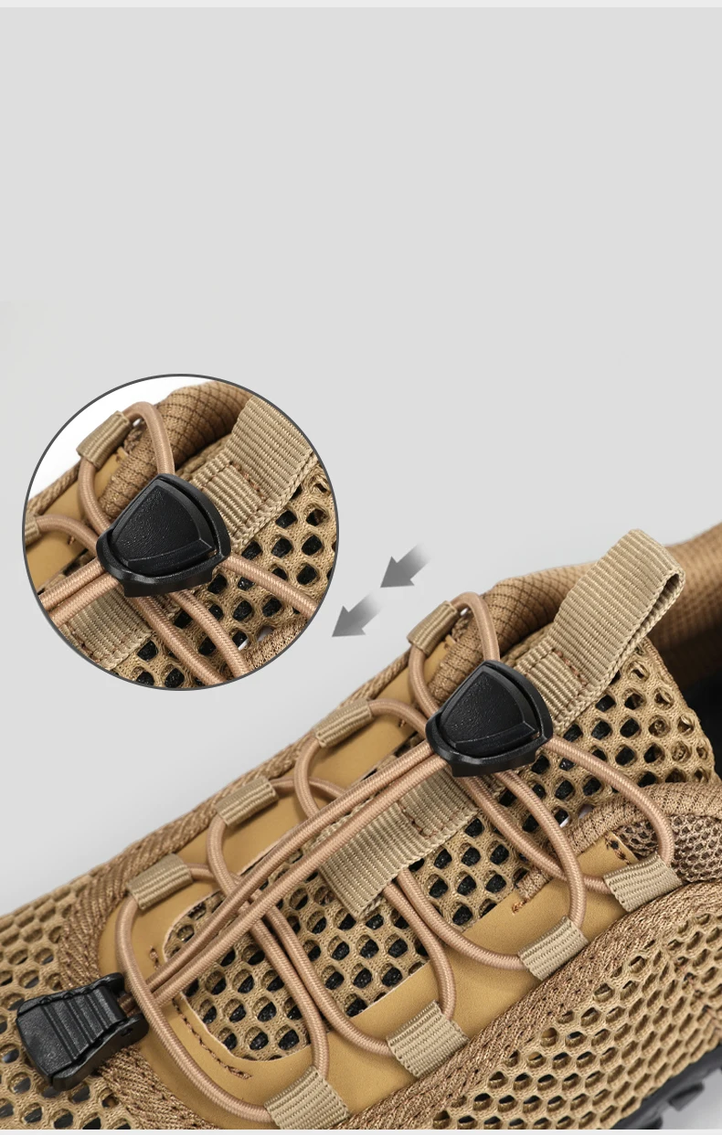 Sommerliche Flusslauf-Schuhe, atmungsaktive, lässige Sportschuhe aus Mesh für Herren, ausgehöhlte Mesh-Outdoor-Bergsteiger- und Wanderschuhe – Detail 8