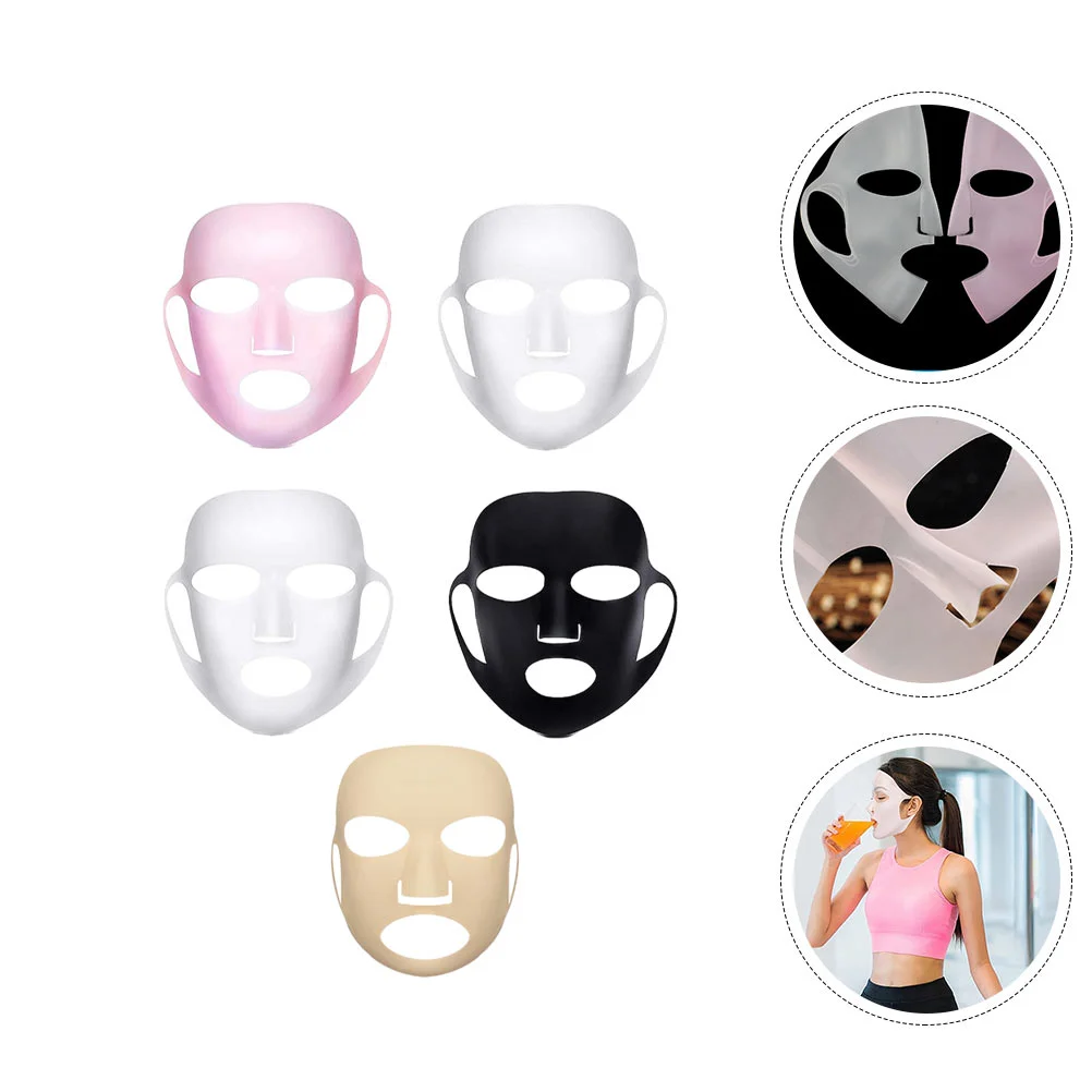 

5 Pcs Silicone Mask Skin Face Film Facial Reusable Ear Hook for Home Clean Covers