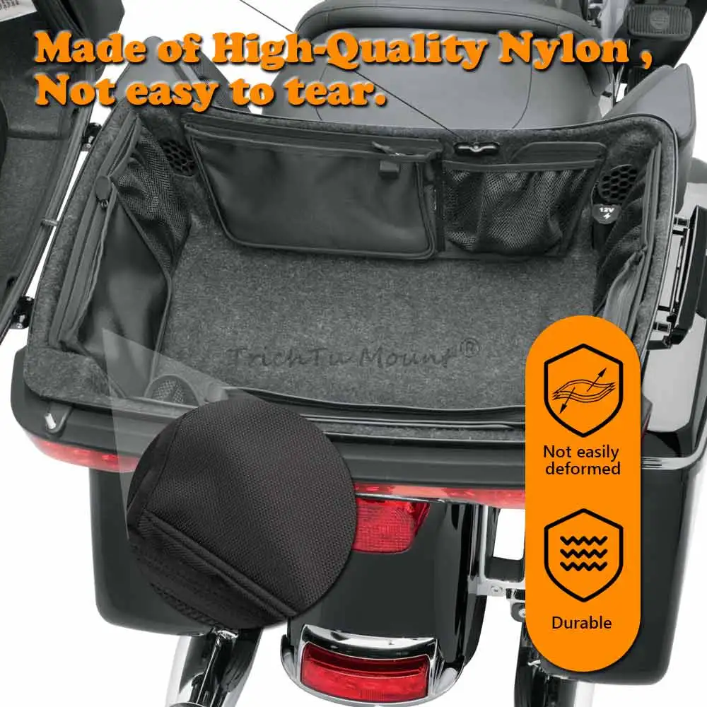 Motorcycle Tour Pack Lid Organizer Storage Saddle Bag For Harley Touring Street Electra Glide Road King 2014-2024 Luggage Bag