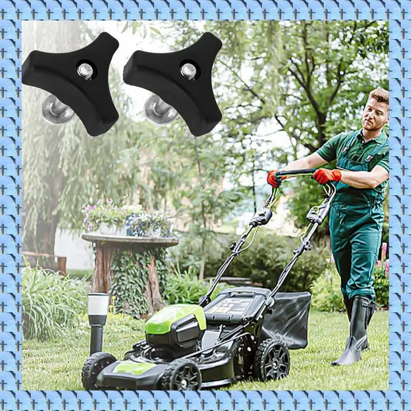 

NOCM 8 Sets Lawn Mower Handle Bolts, Triangle Handle Knob Nut Screw Bolt Lawnmower Handle Wing Nut Universal Fixing Nut
