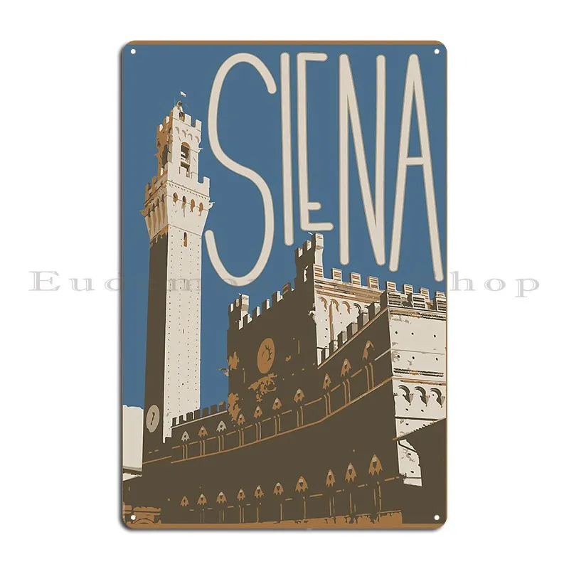 Siena Vintage Postcard Metal Sign Poster Club Bar Wall Decor Cave Personalized Wall Decor Tin Sign Poster