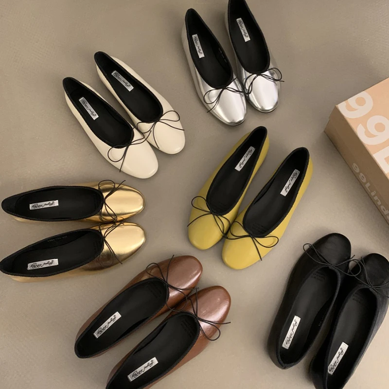 Sepatu Flat Balet Wanita Slip On Desainer Sepatu Dangkal Fashion Gaun Kasual Sepatu Flat Gaya Jalanan