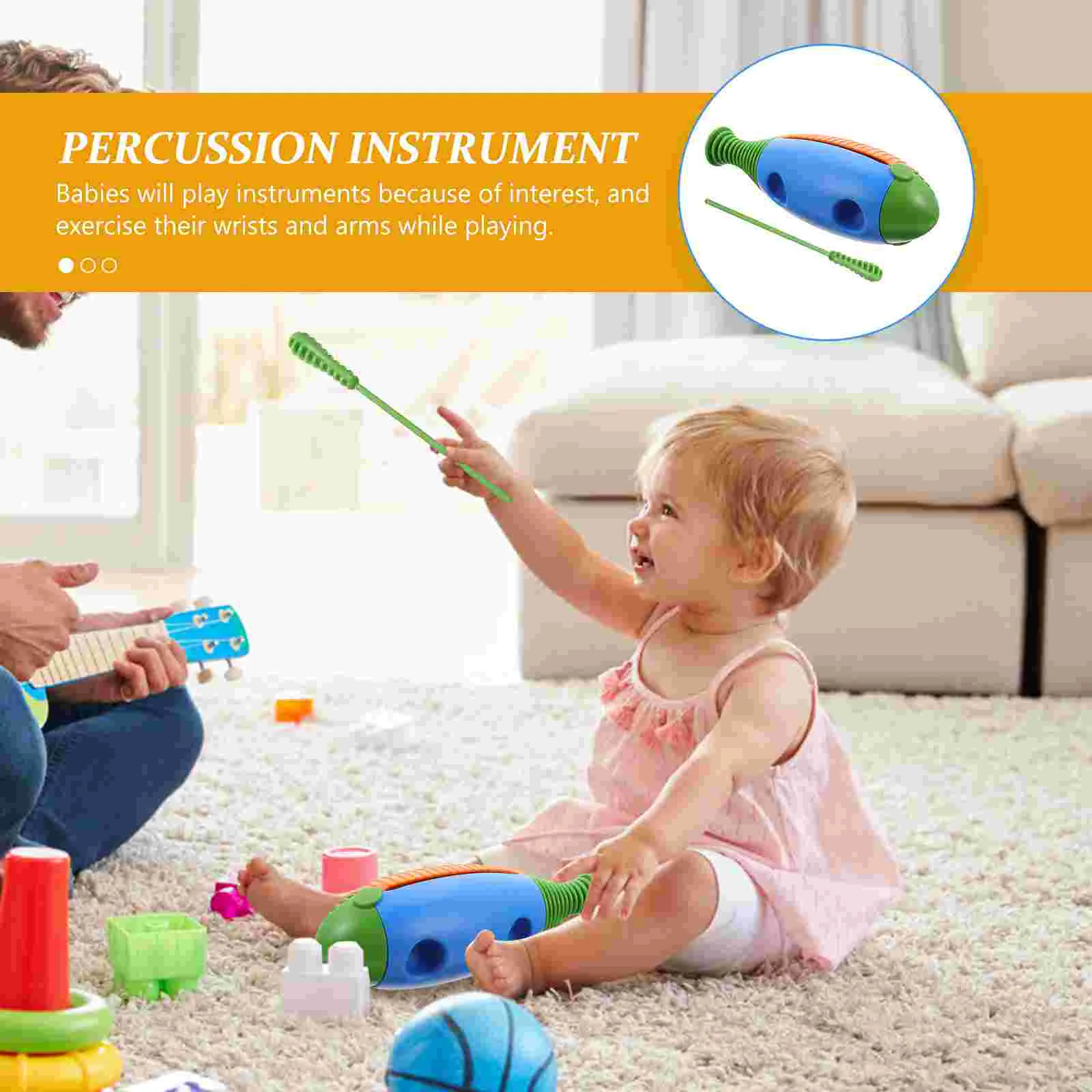 ปลาไม้ดนตรีของเล่นเด็กของเล่นเด็ก Playset เด็ก Instruments Percussion สําหรับ Maracas