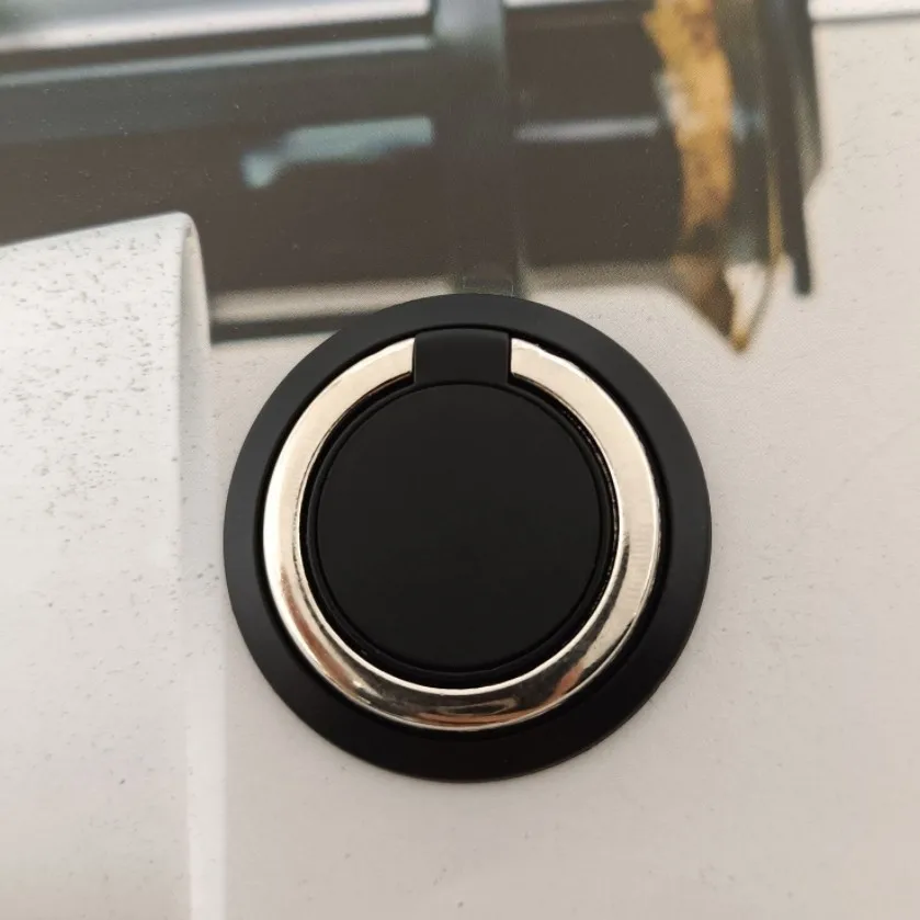 Ring buckle circular phone holder with 360 degree rotation, back attached magnetic suction, lazy phone ring holder