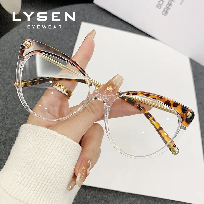 LYSEN موضة عين القط النساء نظارات للقراءة مكافحة الضوء الأزرق قصر النظر مخصصة المضادة للانعكاس النظارات الطبية التقدمية