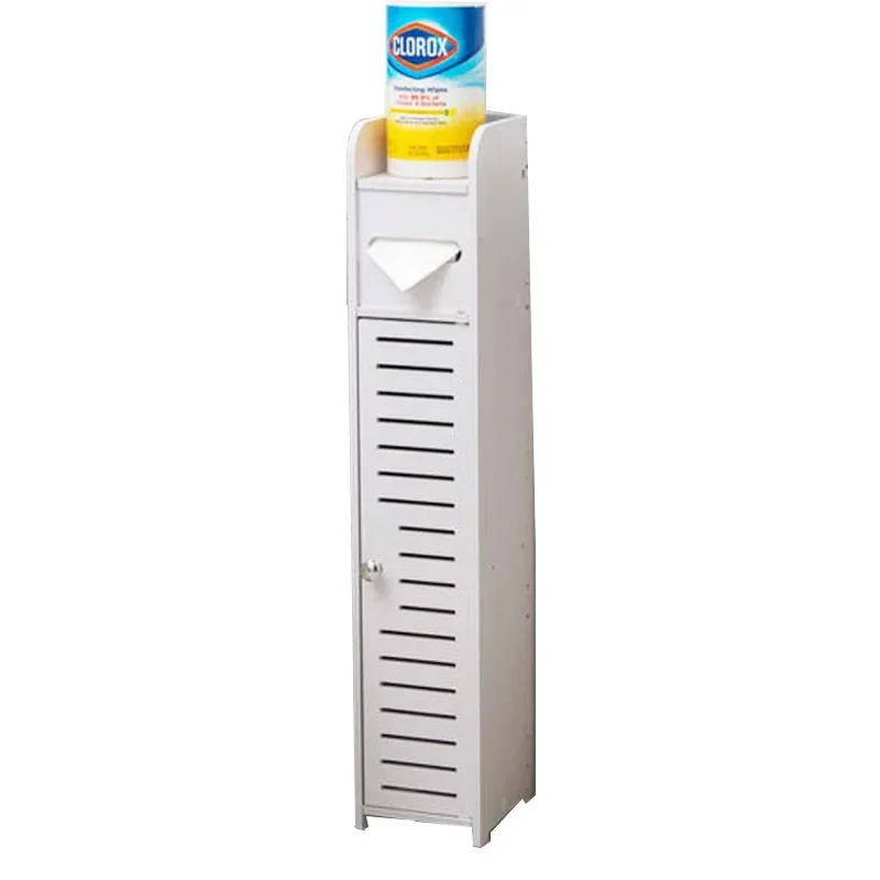 Bathroom Crevice Storage Cabinet Side Cabinet, Toilet Floor Storage Rack, 30inch 4th Floor