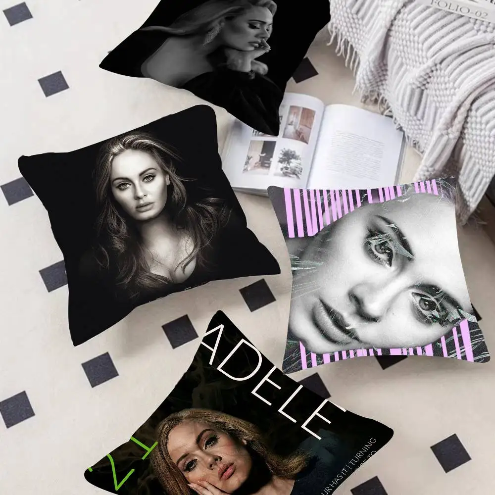 Singer Adele black Double-sided Printed pillow cover Short plush Suitable living rooms bedrooms sofas throw cushion cover