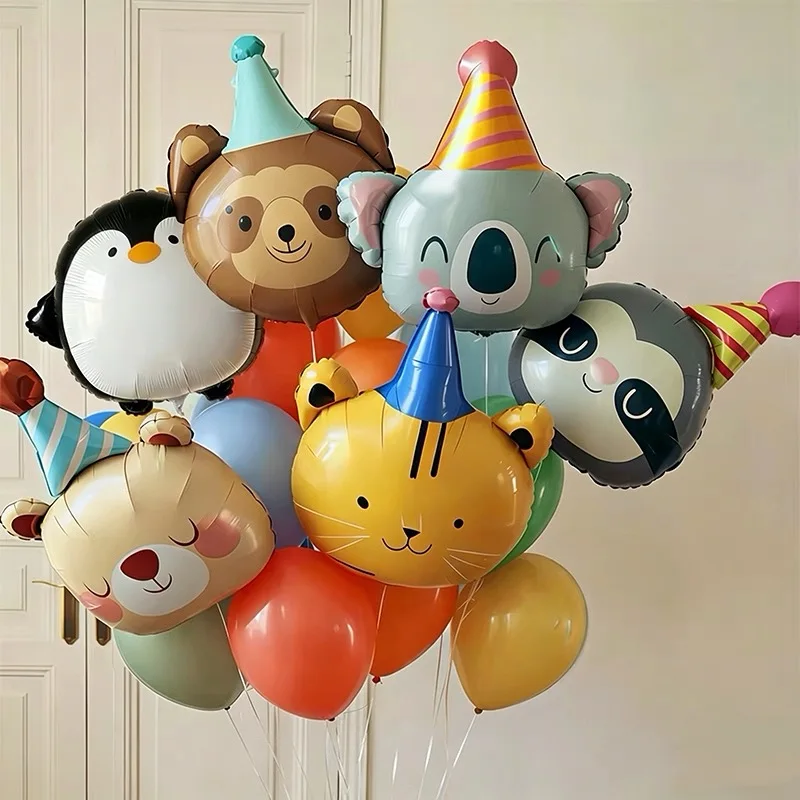 Zirkus-Cartoon-Tier-Folienballons Niedlicher Bär Koala Löwe Affe Katze für Kindergeburtstagsfeier Dekoration Szene-Layout Foto-Requisiten – Detail 2