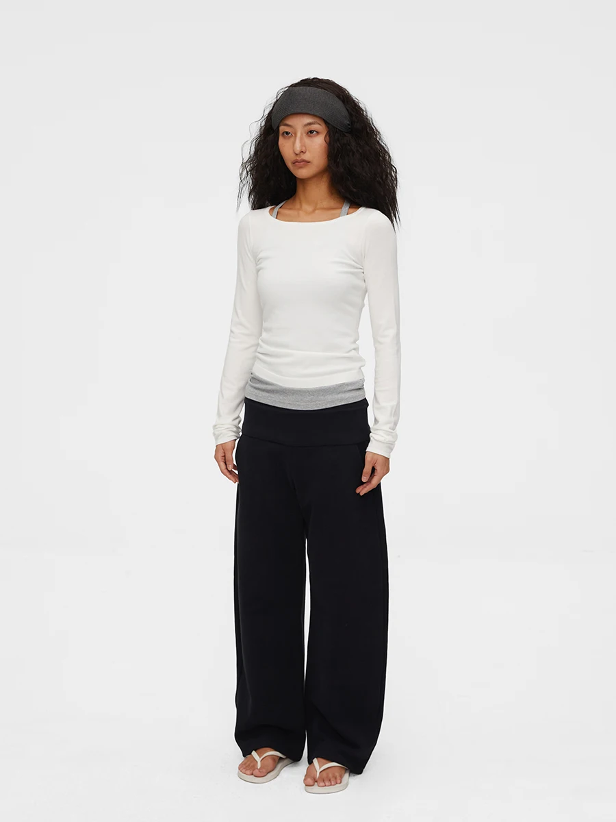 

Bla Casual Loose Banana aped Sweatpants COMMAND N Double Waist Arc ape Comfortable Cotton 00% Women's Faion