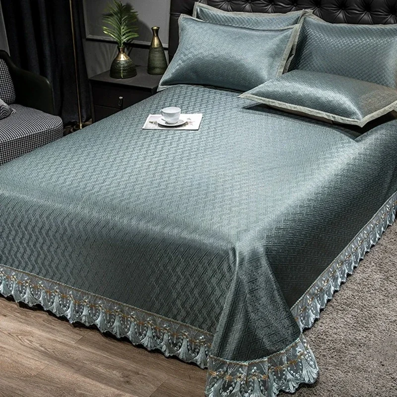 

Light luxury summer cold washable sheets three-piece set