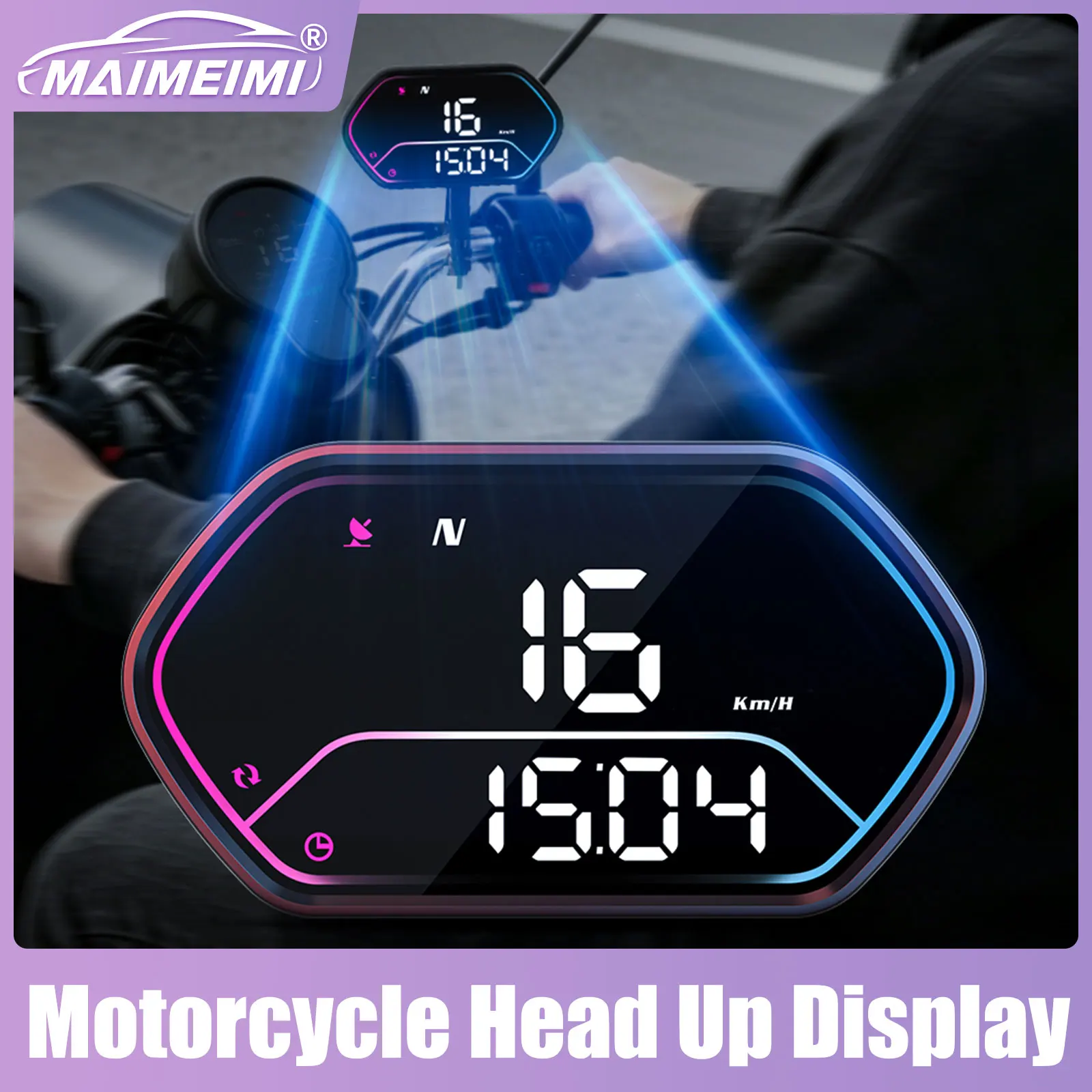 G25 Car Head Up Display Motorcycle GPS Speedometer HUD Waterproof Gauge Compass Stopwatch Time Display with Overspeed Alarm