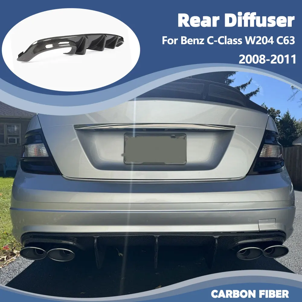 

Carbon Fiber Rear Bumper Diffuser Lip Spoiler for Mercedes Benz C-Class W204 C63 AMG Sedan 2008-2011 FRP Rear Diffuser