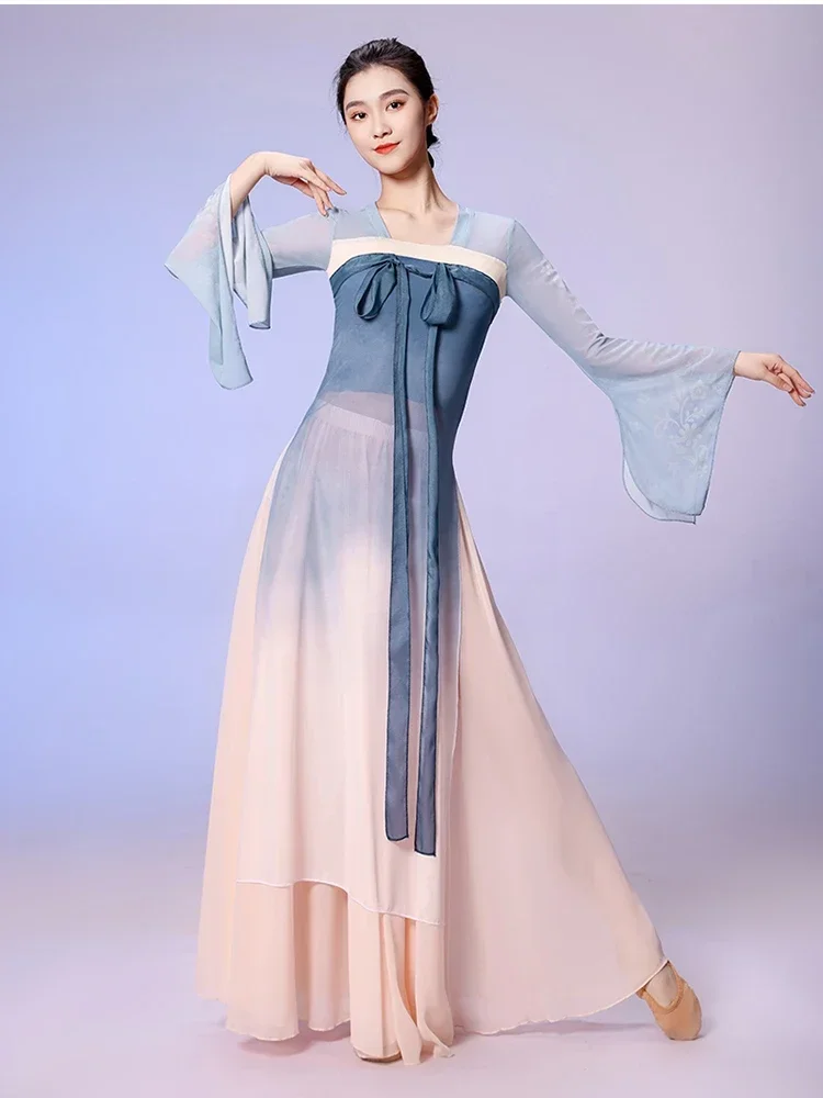 เต้นรําคลาสสิกเครื่องแต่งกายผู้ใหญ่ Elegant จีนโบราณ Yangko ฝึกชุด Fairy Daily Dance Performance Stag Dancewear ชุด