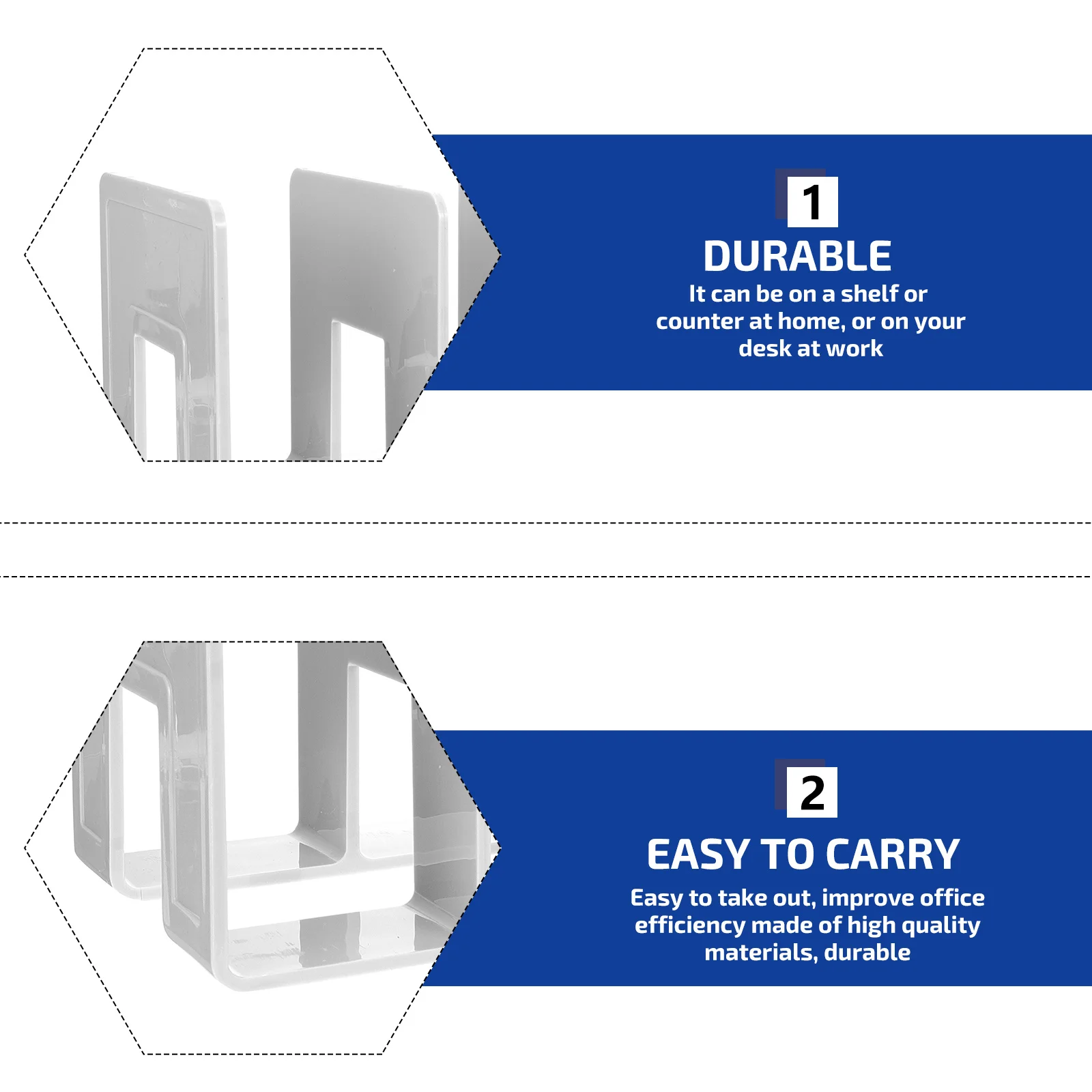 

1Pc Premium Acrylic Bookend Decorative Book Stopper Heavy Duty Bookend Support Organizer