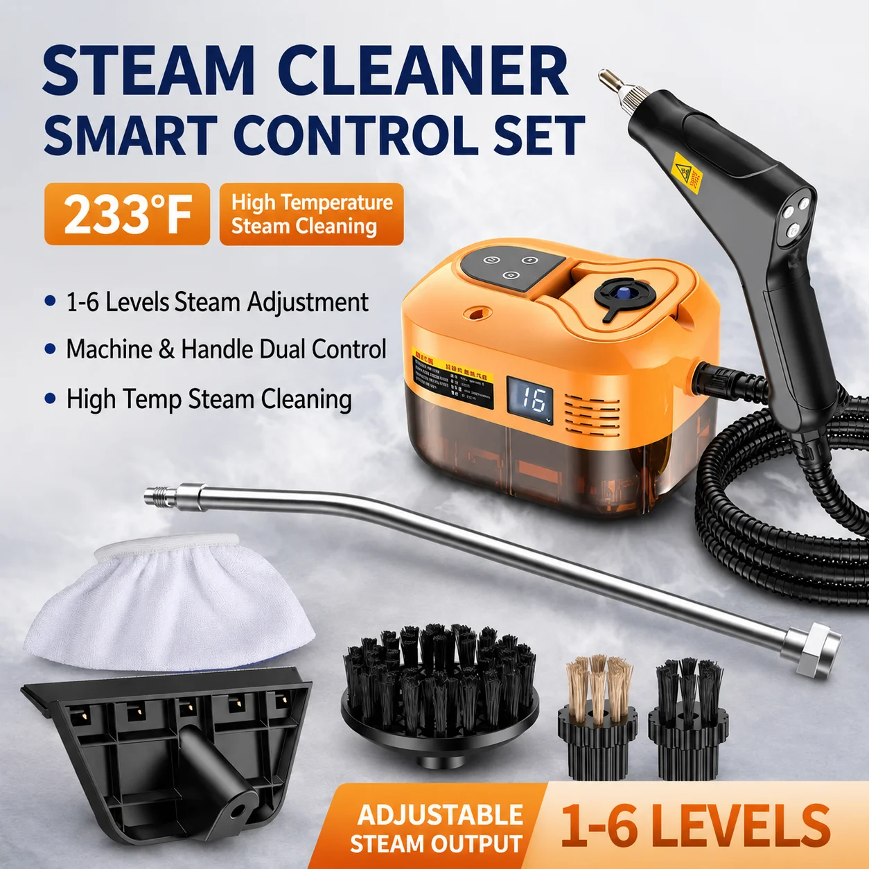Handheld High Pressure Steam Cleaner High Temperature Household Cleaning Machine For Kitchen Car Sofa Window Tile Mirror