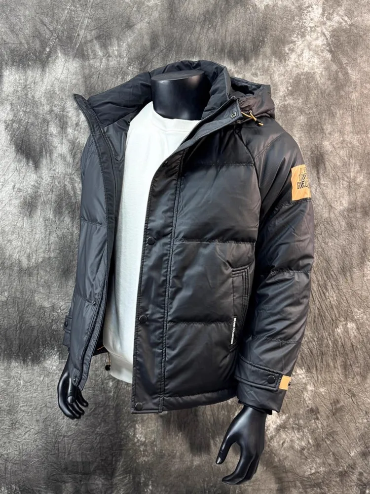 Winter Mens Casual Loose Fit Down Jacket Hooded Windproof Coat Thick Warm Overcoat Streetwear Outside Male New Fashion Jacket