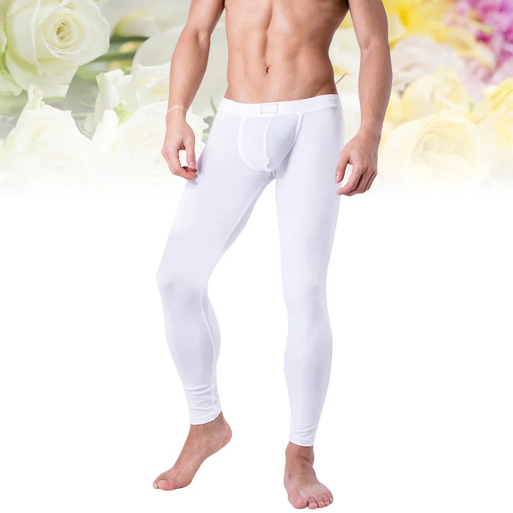 

Men's Thermal Stretchy Base Layer Pants Legging Pants Size M (White)