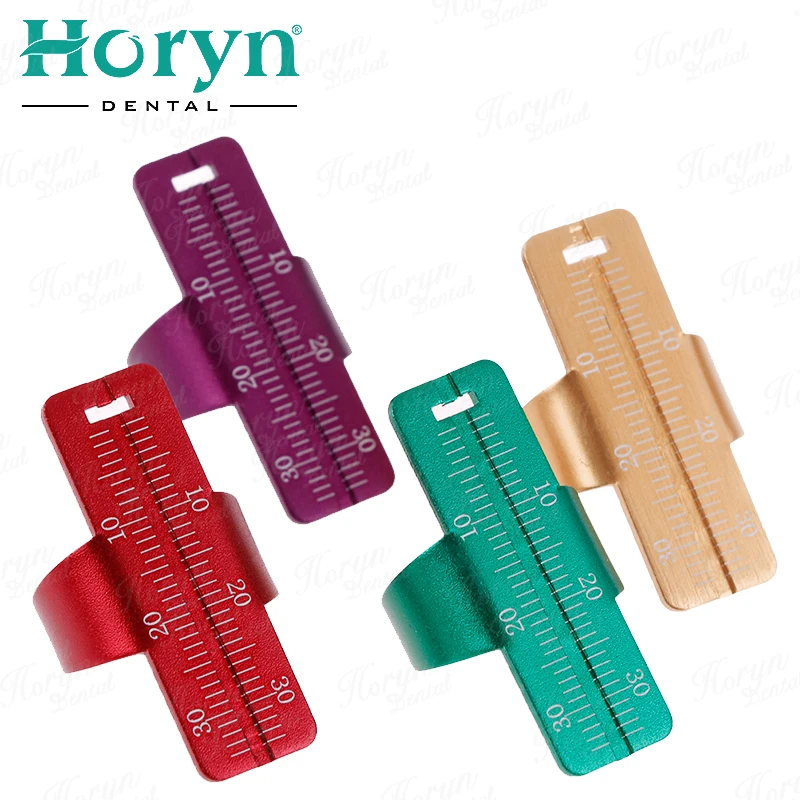 Dental Endodontic Finger Ruler Span Measure Scale Colorful Dentistry Aluminium Ring Rulers Root Canal Measuring Dentist Tools
