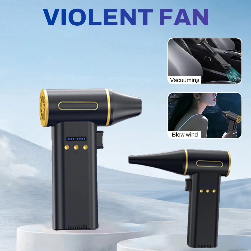 

Violent Fan 900000RPM Powerful Air Blower Vacuum Dust Cleaner Type-C Charging Strong Winds 55m/s Brushless Turbo Jet Blower Tool