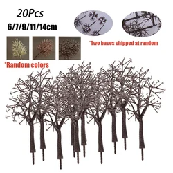 20pcs Brown Model Bare Trunk Tree 6-14cm Train Railway Building Scenery HO Scale Train Building Garden Winter Scene Layout Model