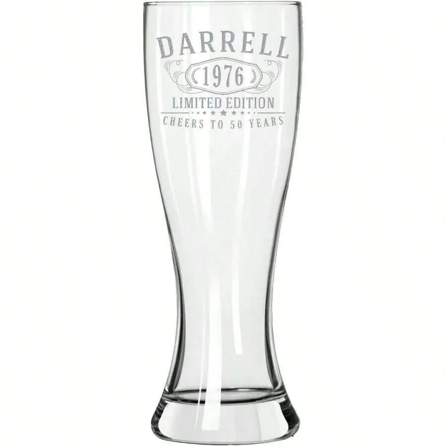 

Personalized Gifts Men Etched 23oz Pilsner Beer Glass - Customized Birthday Gifts Bernard, Custom Engraved Drinking Him Man Fat