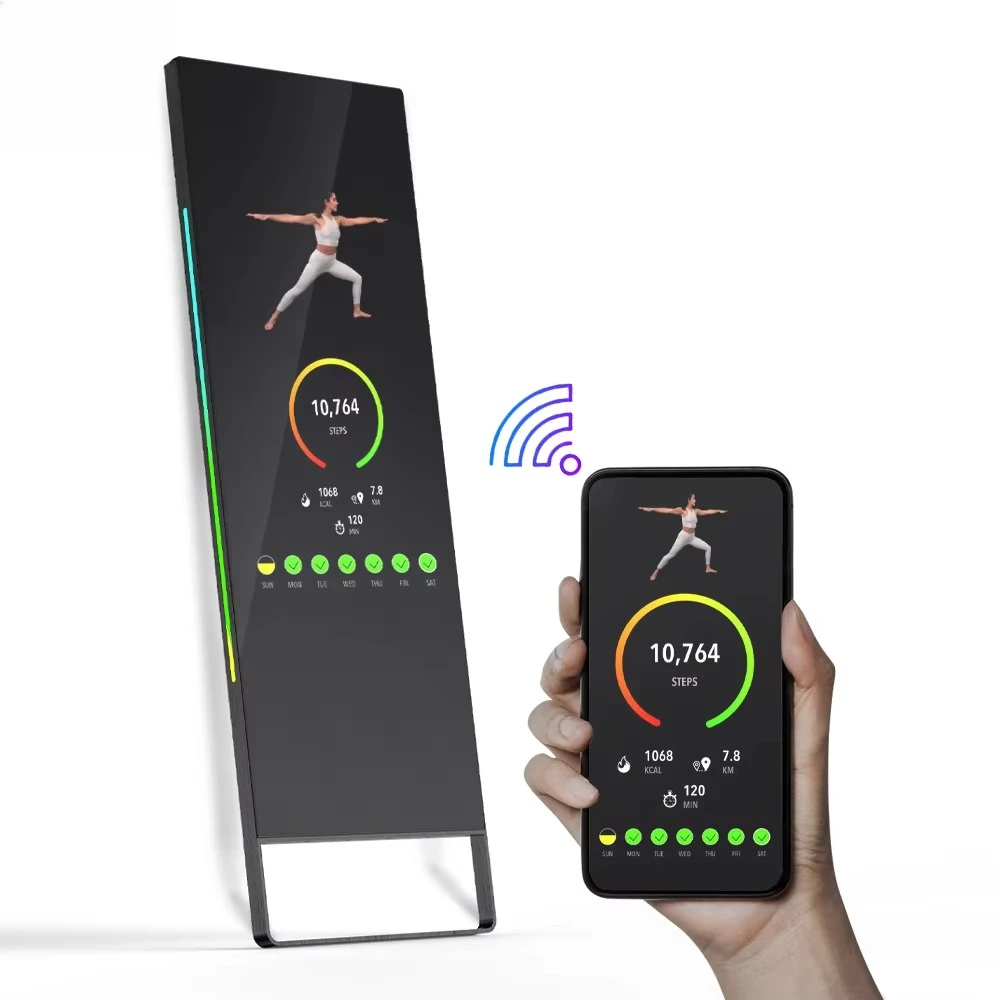 

2023 Newest GYM Home 32 43 Inch Interactive Body Magic Mirror Android Touch Screen Digital Exercise Smart Fitness Workout Mirror