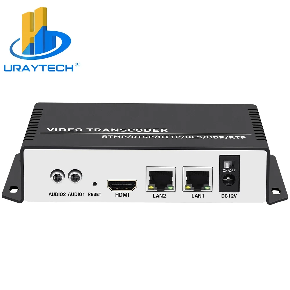 

Uray 4K HEVC H.265 H.264 IP Video Streaming Transcoder for RTMP UDP HTTP RTSP HLS M3U8 URL To RTMP RTMPS UDP HTTP RTSP HLS SRT