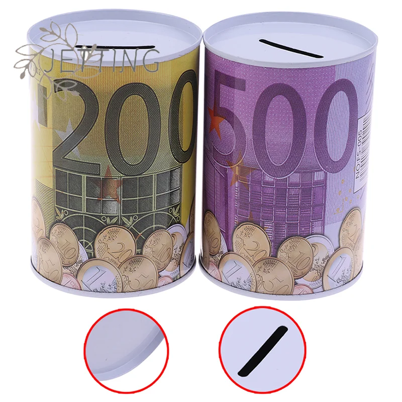 (SMTGDP11) 1 pièce Tirelire cylindrique sécurisée pour Euro et Dollar, Boîte de dépôt de pièces de monnaie