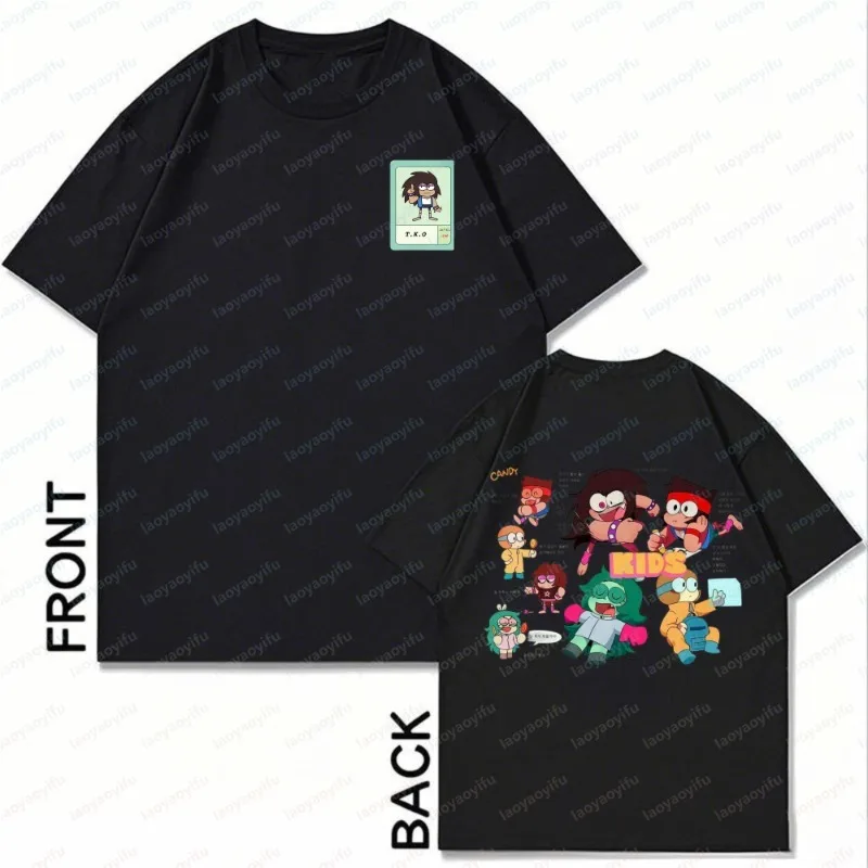 OK K.O.! Let's Play Heroes Rad Enid Dendy Print Tshirt Retro 90s Cartoon Style O Neck Casual Tops Summer Trendy Short Sleeve Tee