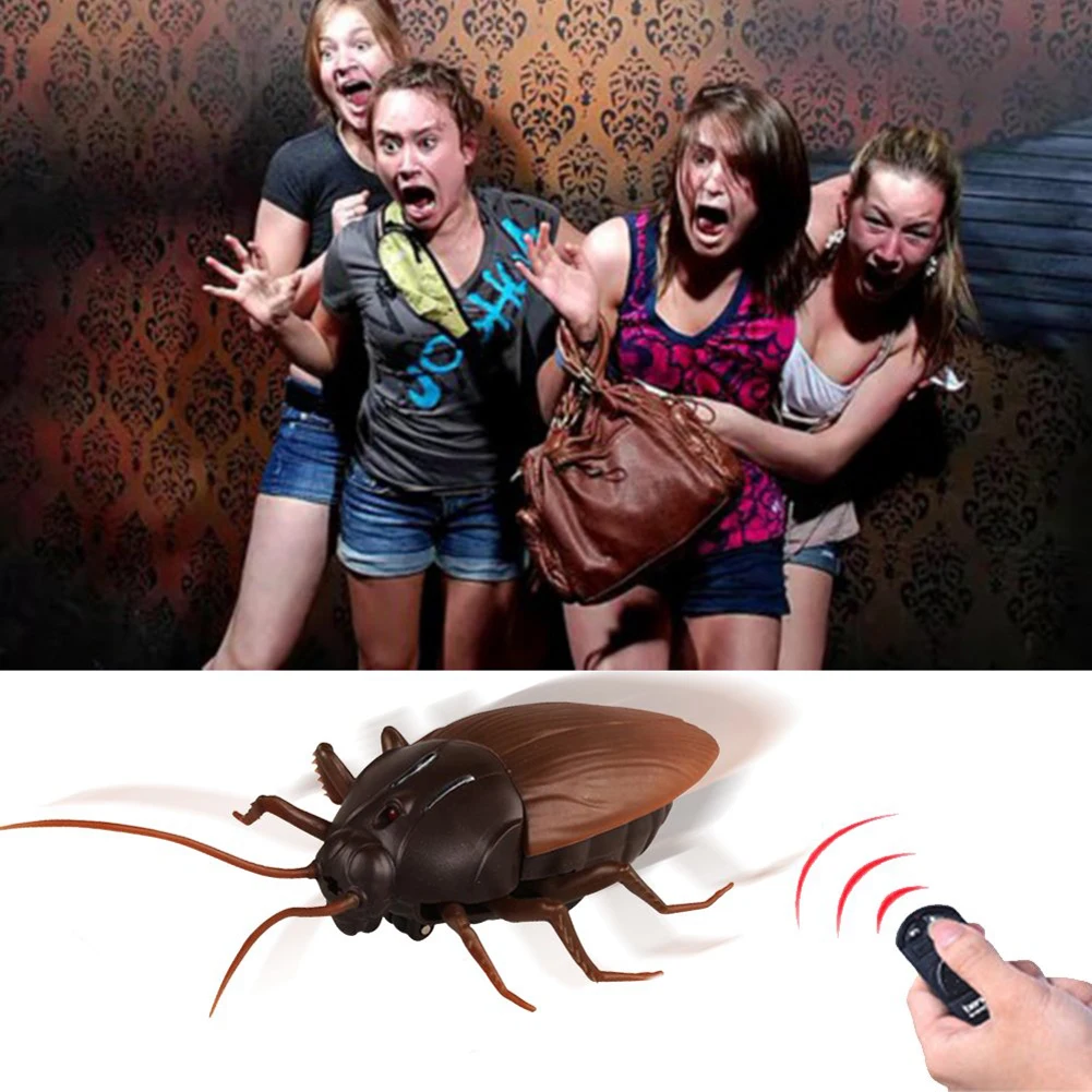 Trick Prank Play Party Novelty Toy Plastic Simulation Cockroach Scare Toy Scary Props Adventure Cockroach with Remote Control