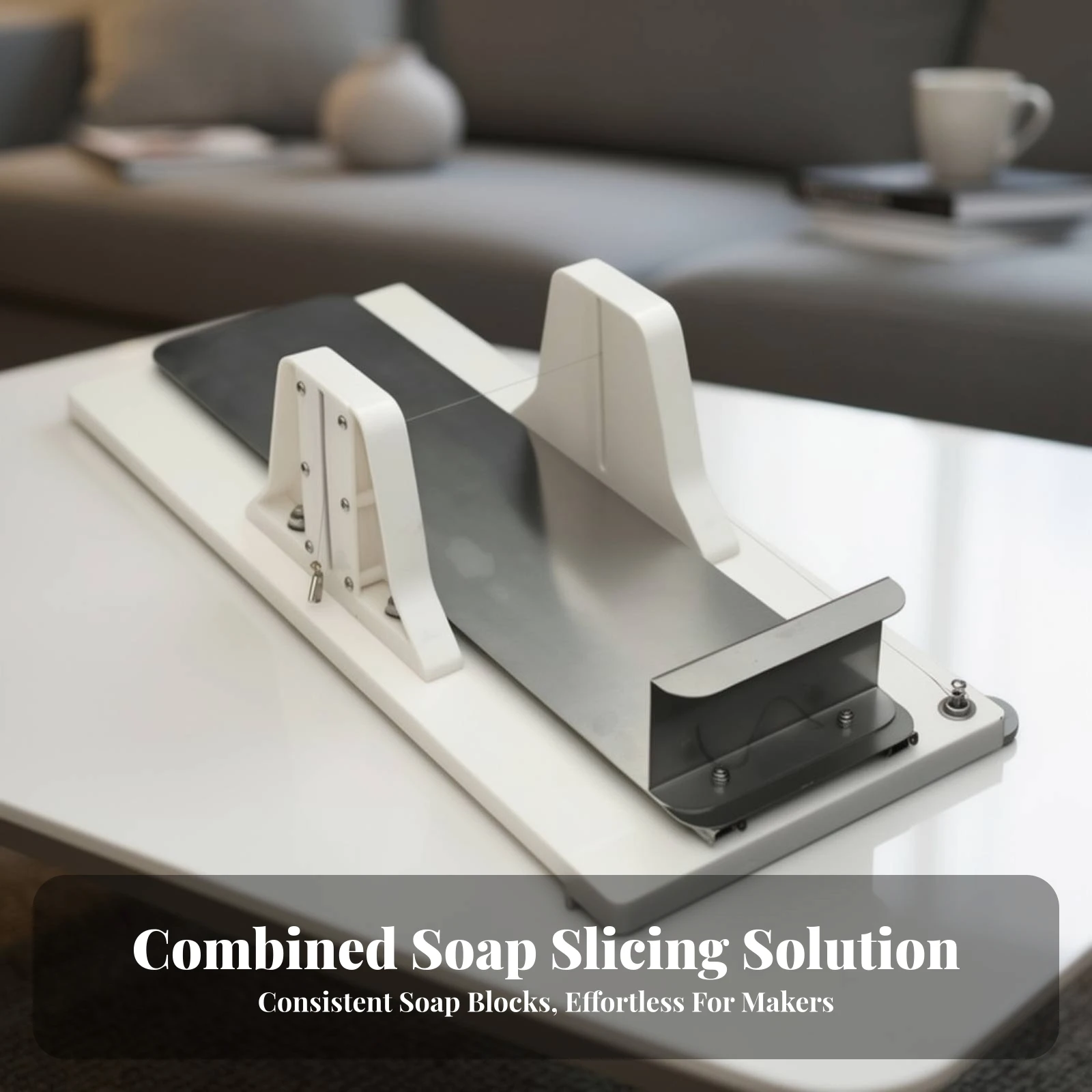 Manual Soap Cutting Tool with Sliding Platform and Track Guided Design for Home Studio Batch Soap Making