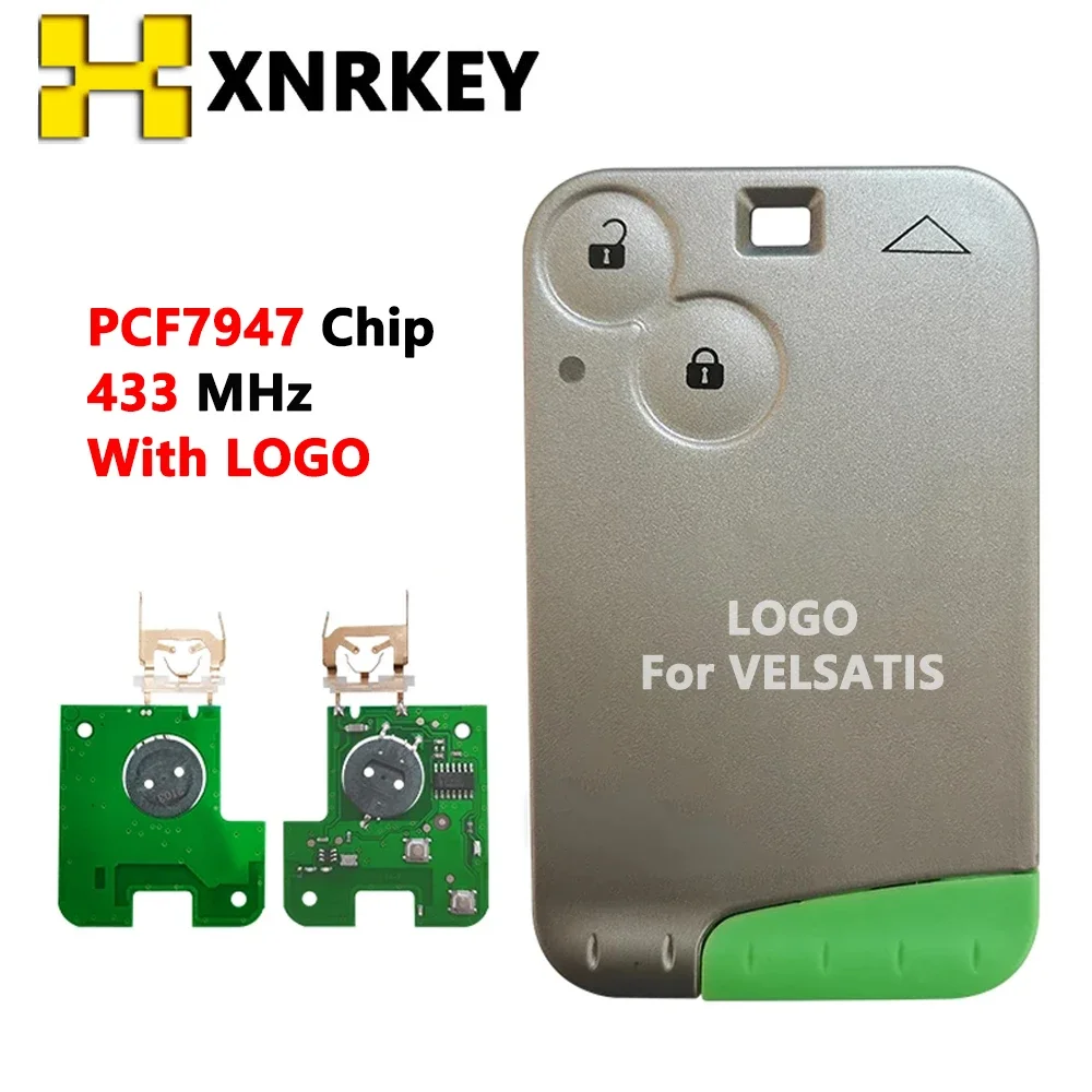 

XNRKEY Remote Car Key for Renault Laguna Espace Vel-Satis 2001-2006 Smart Card Aftermarket / Original PCF7947 433MHZ With logo