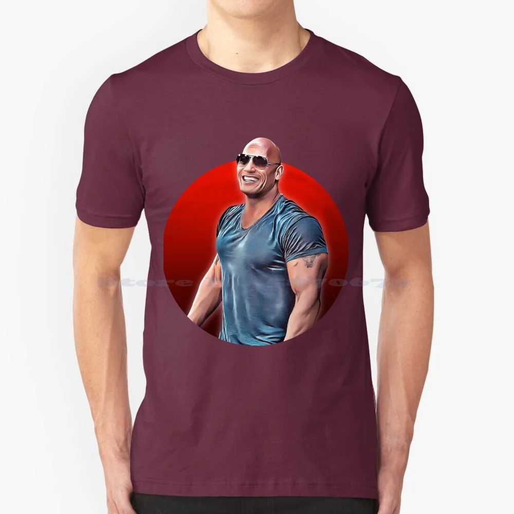 Mens Funny Johnson Glasses T Shirt 100% Cotton Tee Mens Funny Johnson Glasses Handsome Dwayne Men Johnson Picture The Dwayne