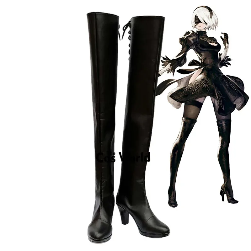 

Nier: Automata YoRHa No.2 Type B Games Настроить обувь на высоком каблуке для косплея Сапоги